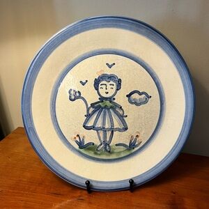 M. A. Hadley Pottery Farm Girl Dinner Plate